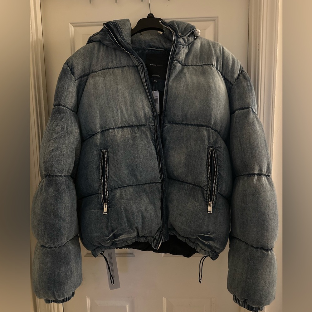 Purple brand denim puffer